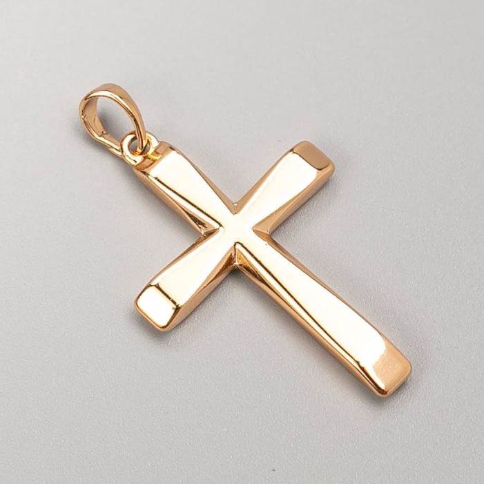 תליון Xuping צלב זהב מצופה 18K, קוטר 34×22 מ״מ+
