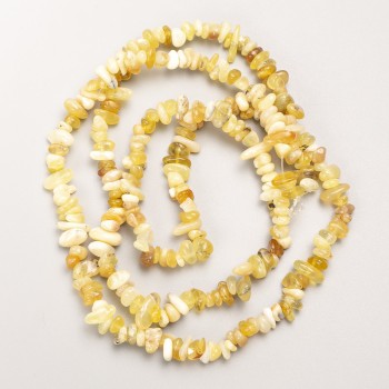 חרוזי טורקיז צהוב טבעי – גרגרי אבן על חוט, קוטר 7×3 מ״מ, אורך 80 ס״מ +