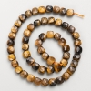 Tiger Eye beads אבן טבעית קוביית פאות על חוט, קוטר 7 מ"מ+-, אורך 39 ס"מ+-