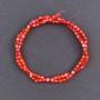 חרוזים אדומים בציפוי פרלאמוטר צילינדריים, קוטר 3.5×3.5 סמ, אורך 40 סמ ± על חוט