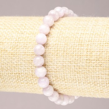 צמיד גומי מאבן טבעית קונציט, כדור חלק, קוטר 7.5 מ״מ+