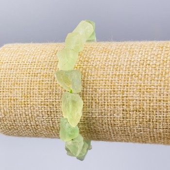 צמיד ג'ייד גולמי מאבן טבעית, חיתוך מרהיב, קוטר 10×13 מ״מ, אורך 18 ס״מ (אלסטי)