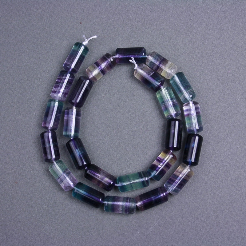 חרוזי פלואוריט מאבן טבעית, צילינדר, קוטר 16×8 mm ± על חוט, אורך 40 cm+