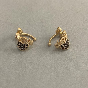 קאפ Xuping זהב מצופה 18K ואבני סטרס שחורות אהבה 10×8 מ״מ +