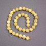 חרוזי יהודייט צהוב חלקים בצורת כדור, קוטר 10 מ״מ, אורך 38 ס״מ