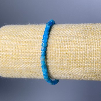 צמיד אפטיט טבעי – חרוזי קוביה חצובים, קוטר 5 מ"מ ±, אורך 18 ס"מ (אלסטי)