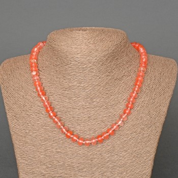 שרשרת חלצדון מאבן טבעית חלקה, קוטר 8×5 מ״מ, אורך 46 ס״מ+