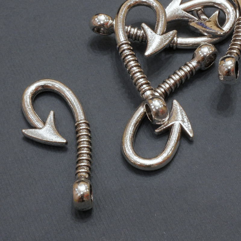 פרזול לתליון «קרס», קוטר 16×39 מ״מ +/- אריזה 20 גרם 5 יחידות (+-)