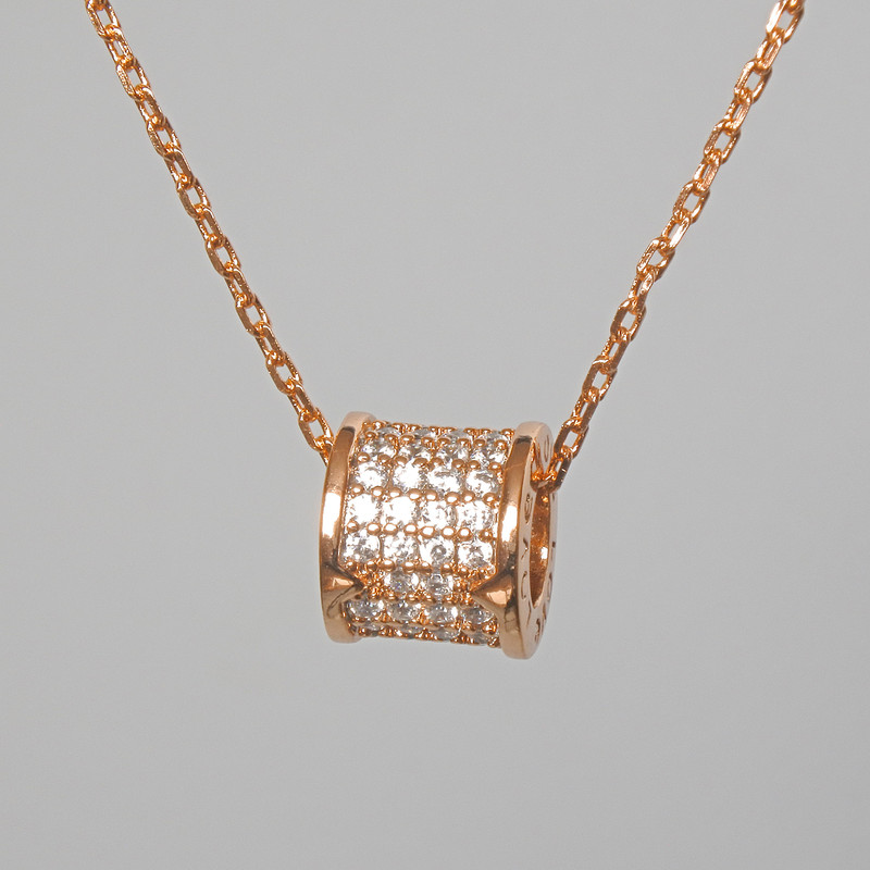 שרשרת Xuping עם תליון זרקונים לבנים, קוטר 7×8 מ״מ, אורך 41–44 ס״מ, עובי 1 מ״מ