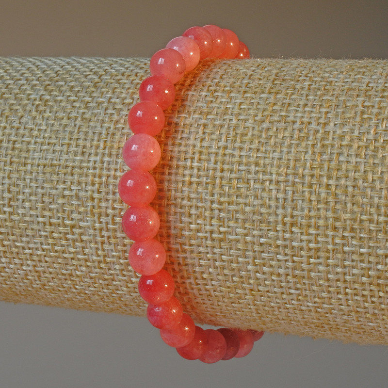 צמיד טורמלין מאבן טבעית – חרוזים חלקים בקוטר 6,5 מ״מ, אורך 18 ס״מ (סטרץ)