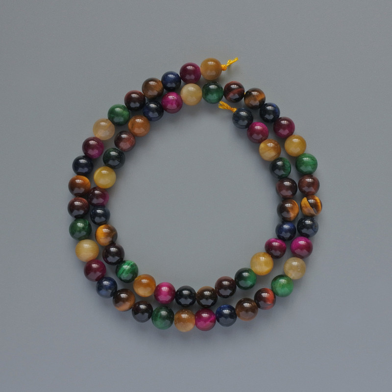 מחרוזות «עין החתול» מבחר 6 מ״מ אבן טבעית