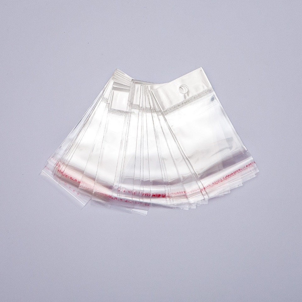 שקיות מדבקות עצמית לאריזה בגודל 5×11 ס״מ, 100 יחידות