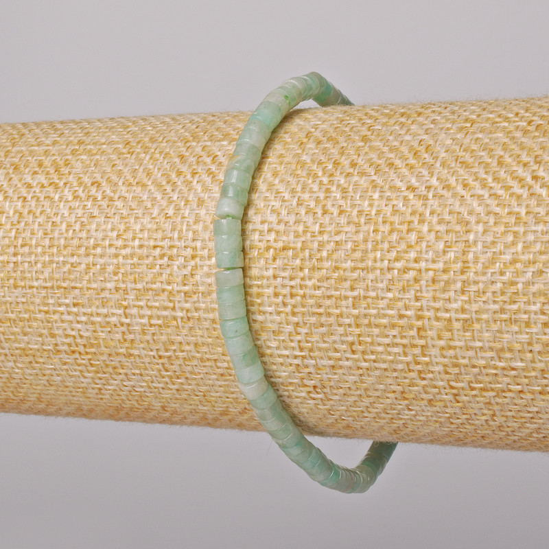 צמיד אמזוניט טבעי, אבן טבעית, גזרה 4×2 מ״מ, אורך 18 ס״מ (אלסטי)