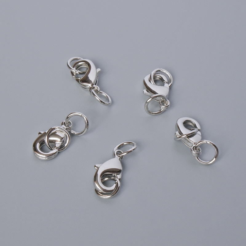 סוגר קראבינר בצבע כסף, קוטר 12×6 מ״מ, יחידה אחת