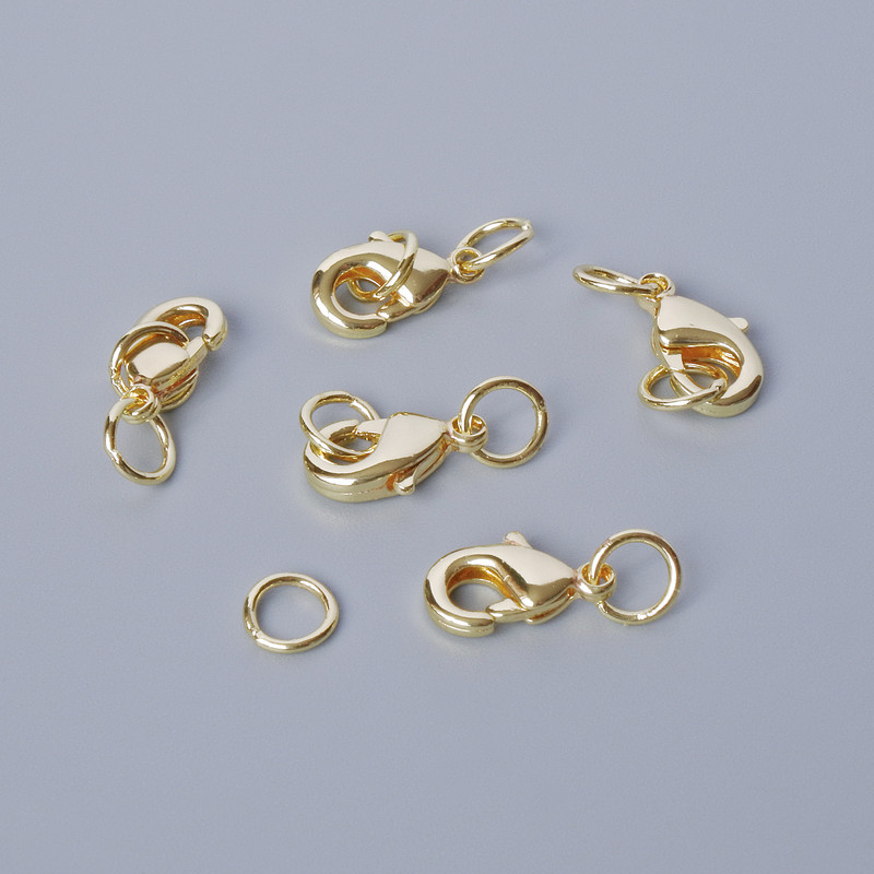 סוגר קרבינר, קוטר 10×5 מ״מ, צבע מתכת זהוב, יחידה אחת