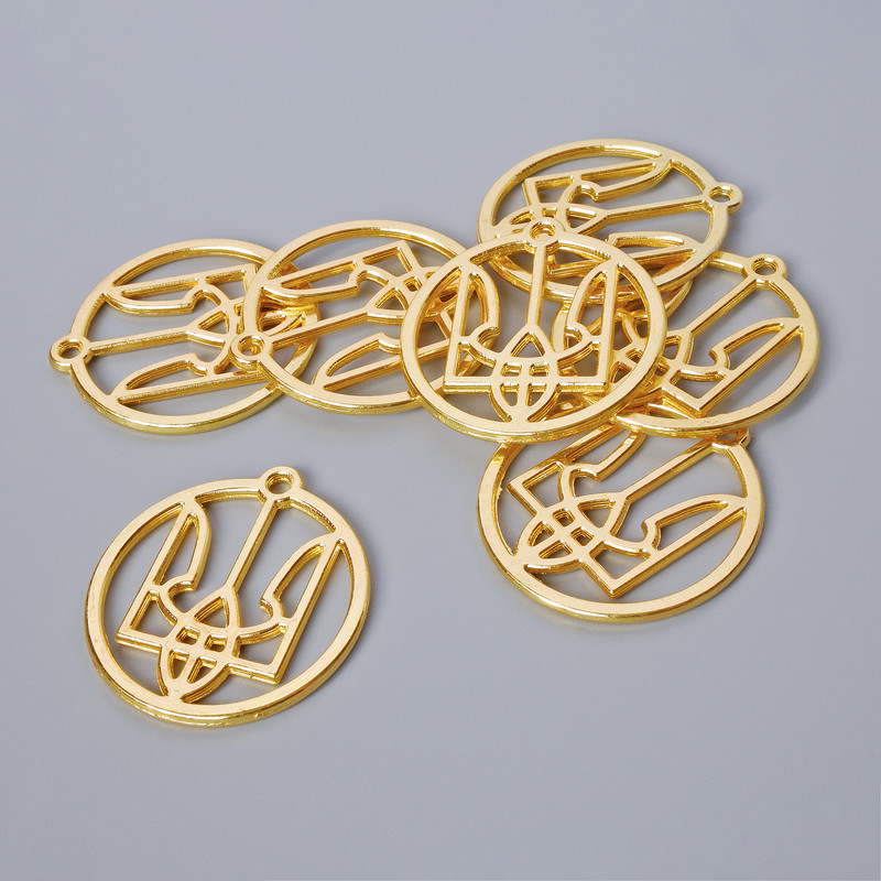 אביזרי תליון «סמל», קוטר 26,5×25 מ״מ, קוטר חור 1,9 מ״מ, כמות 7 יח' ±, צבע זהוב מתכתי