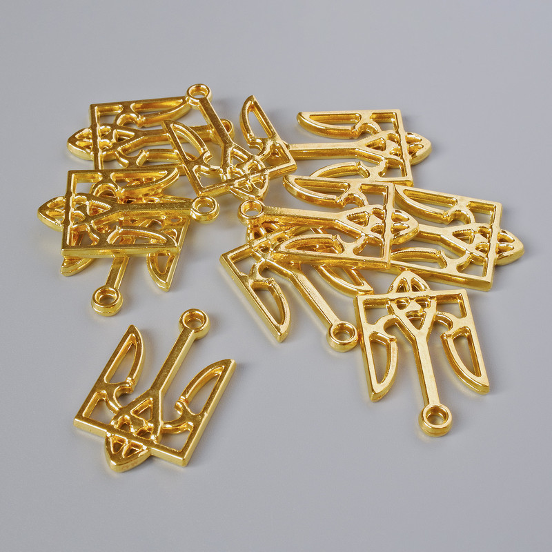 אביזרי פרזול: תליון «שלט», קוטר 25×15 מ״מ, קוטר החור 2.1 מ״מ, אריזה 7 יח' ±, צבע מתכת זהוב