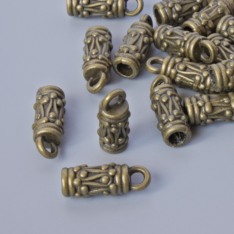 קצה פרזול, בקוטר 13×5 מ״מ, קוטר החור 2 מ״מ, 2.7 מ״מ, אריזה 20 יחידות ± צבע מתכת ברונזה