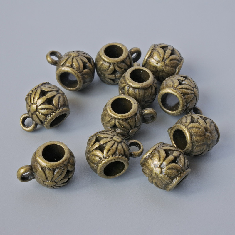 אביזרי פרזול: מחזיק בייל, קוטר 9×9 מ״מ, קוטר פתח 2,1 מ״מ, 4,4 מ״מ, אורך 13 מ״מ, חבילה 11 יחידות ± צבע ברונזה למתכת