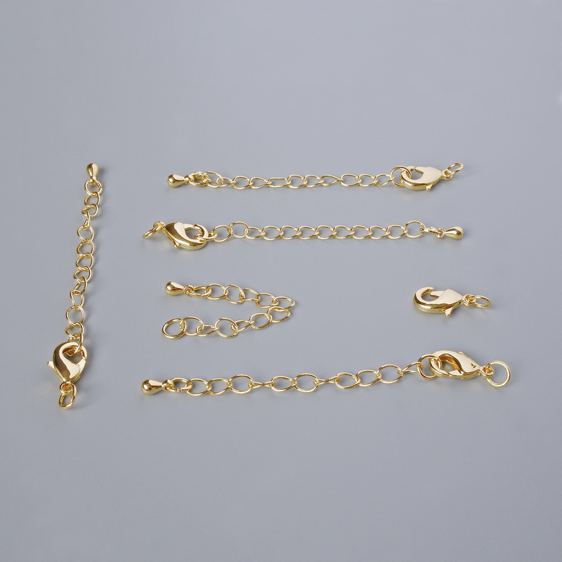 סוגר קרבינר לפרזול, קוטר 12×6 מ״מ עם שרשרת הארכה, אורך 5.5 ס״מ, צבע זהב למתכת, 1 יח'