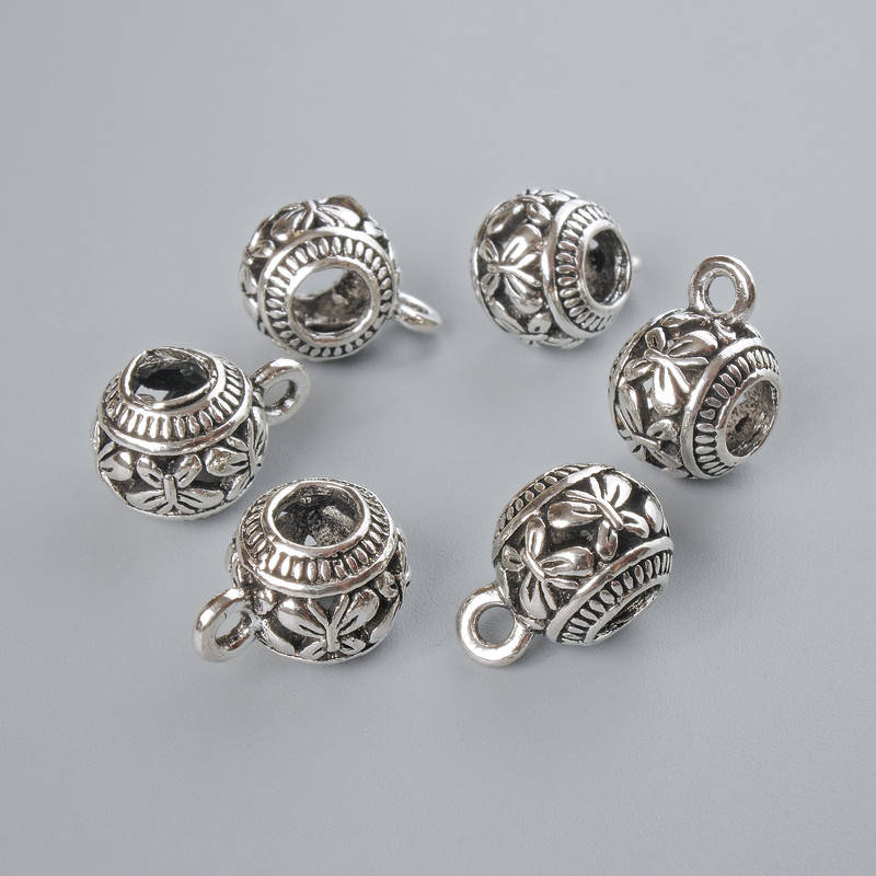 מחזיק בייל, מימדים 9,5×10,5 מ״מ, קוטר חור 2 מ״מ, 4 יח׳, אורך 15 מ״מ, אריזה: 6 יח׳, צבע מתכת כסוף