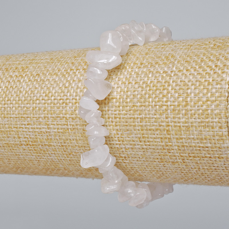 צמיד קריסטל הרי מחתיכות אבן טבעית, קוטר 9×4 מ״מ, אורך 18 ס״מ (אלסטי)