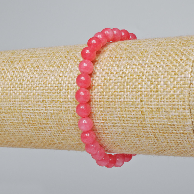 צמיד טורמלין סינתטי – חרוזים חלקים, קוטר 6 מ״מ, אורך 18 ס״מ (אלסטי)