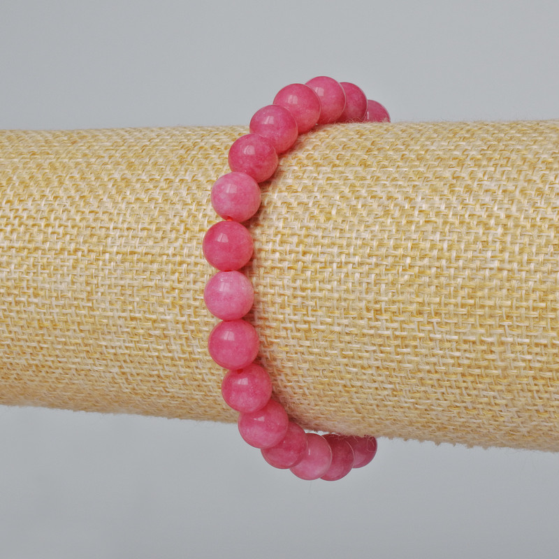 צמיד טורמלין בצורת כדורים חלקים, קוטר 8 מ״מ, אורך 18 ס״מ, אלסטי