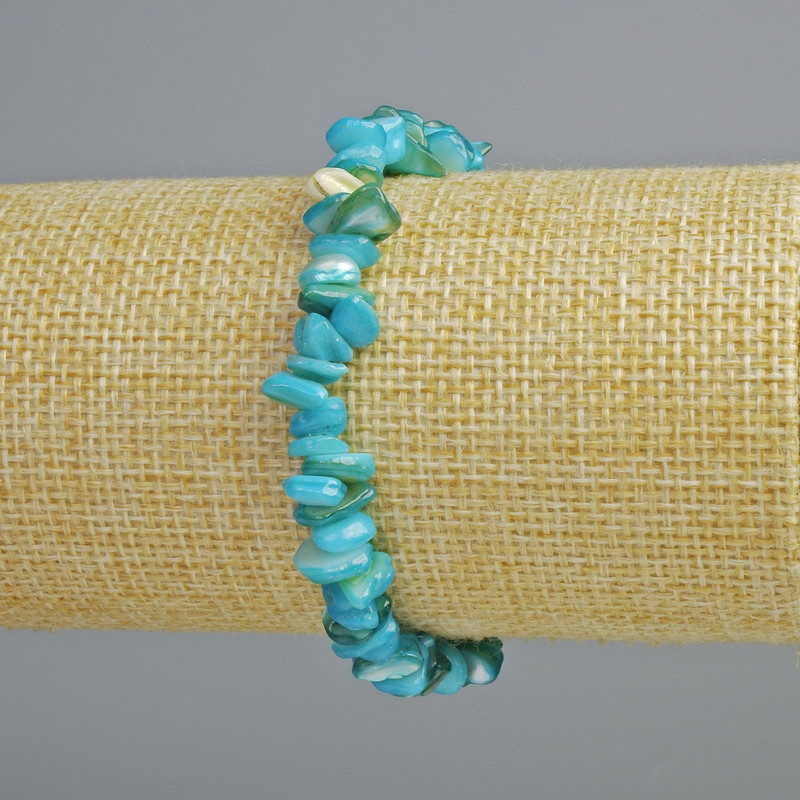 צמיד פרלאמוטר כחול גרגר, קוטר 7×2 מ״מ, אורך 18 ס״מ (אלסטי)