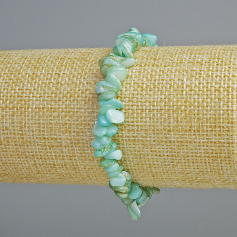 צמיד פרלאמוטר כחול גרגרי, קוטר 7×2mm, אורך 18cm (מתיחה)