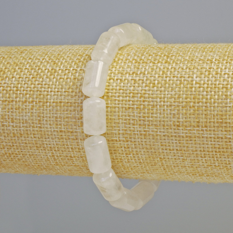 צמיד קריסטל הררי מאבן טבעית בצורת צינור, קוטר 8×14 מ״מ ± (גמיש), אורך 18 ס״מ+