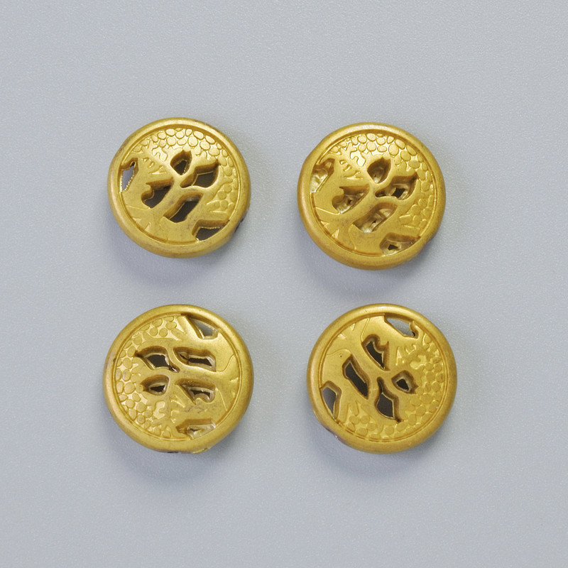 חרוז המטיט בצבע זהוב מט, קוטר 12×4.5 מ״מ (4 יחידות)