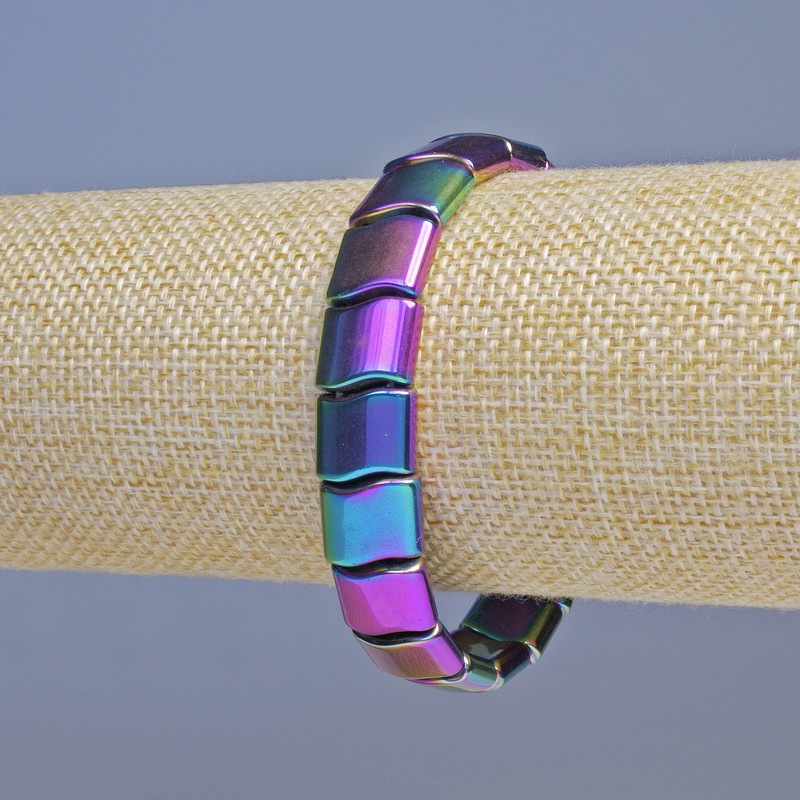 צמיד המטיט בצבע גל בנזין, קוטר 12×10 מ״מ±, אורך 18 ס״מ±, אלסטי