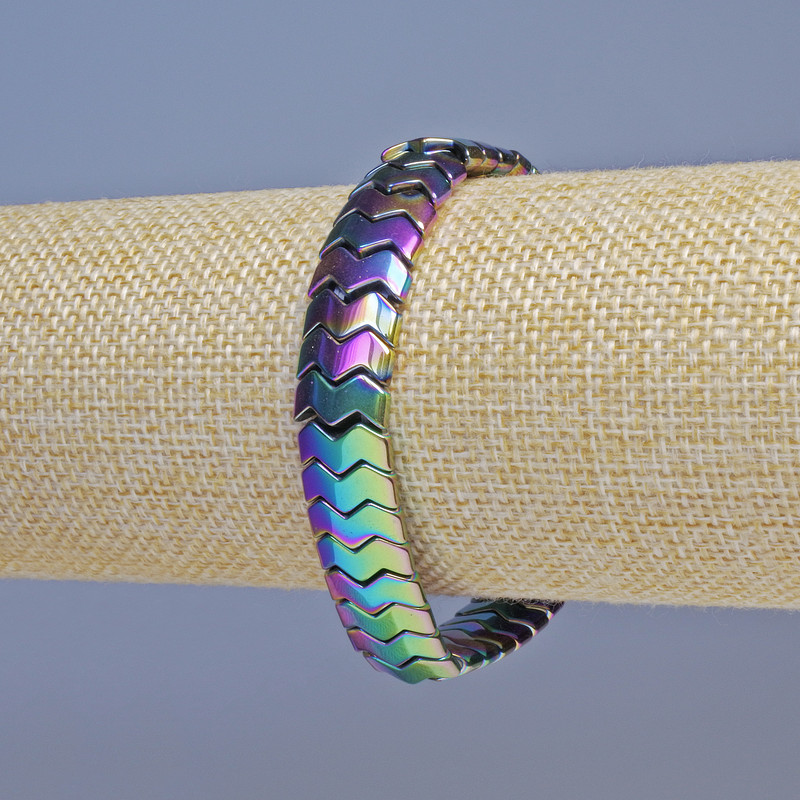 צמיד המטיט בצבע בנזין, זיג-זג נחש, קוטר 12×6×5 מ״מ, אורך 18 ס״מ, אלסטי