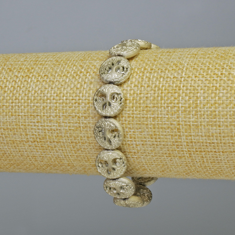 צמיד המטיט «עץ» בצבע כסוף מט, אורך 18 ס״מ +/- (מתיחה)