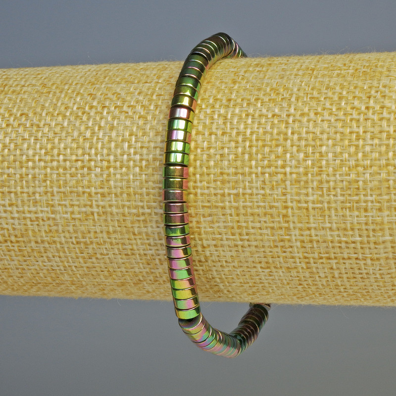 צמיד המטיט רונדל בצבע רב-צבעי, קוטר 5×2 מ״מ, אורך 18 ס״מ, אלסטי