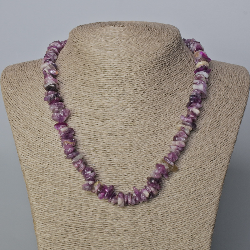 שרשרת מפוספוסידריט טבעית, גרגרי אבן קטנים, קוטר 13×3–8×4 מ״מ+