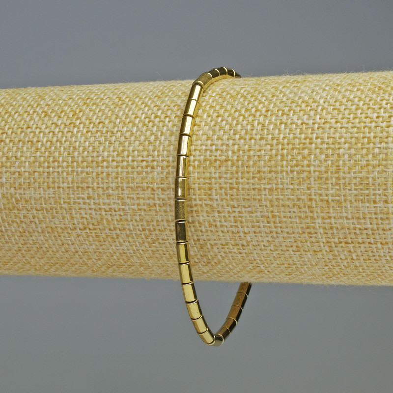 צמיד המטיט צינדר בצבע זהב, קוטר 5×3 מ"מ, אורך 18 ס"מ, אלסטי