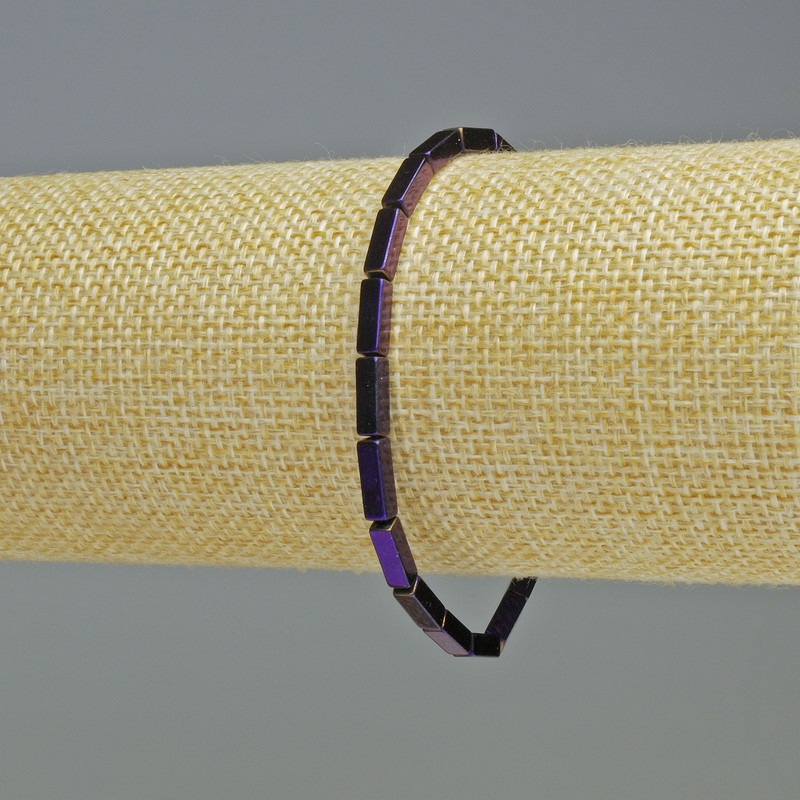 צמיד המטיט סגול בצורות מרובעות, קוטר 9×3×3 מ״מ ± אורך 18 ס״מ ± אלסטי