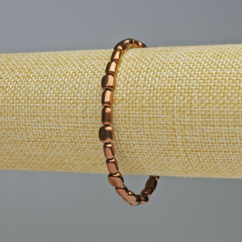 צמיד המטיט אובלי בצבע נחושת, קוטר 7×6 מ"מ, אורך 18 ס"מ – אלסטי