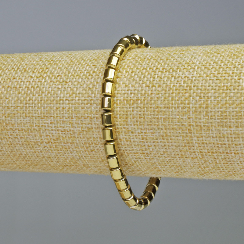 צמיד המטיט צינדרי בצבע זהב, קוטר 5×5 מ״מ, אורך 18 ס״מ, גמיש