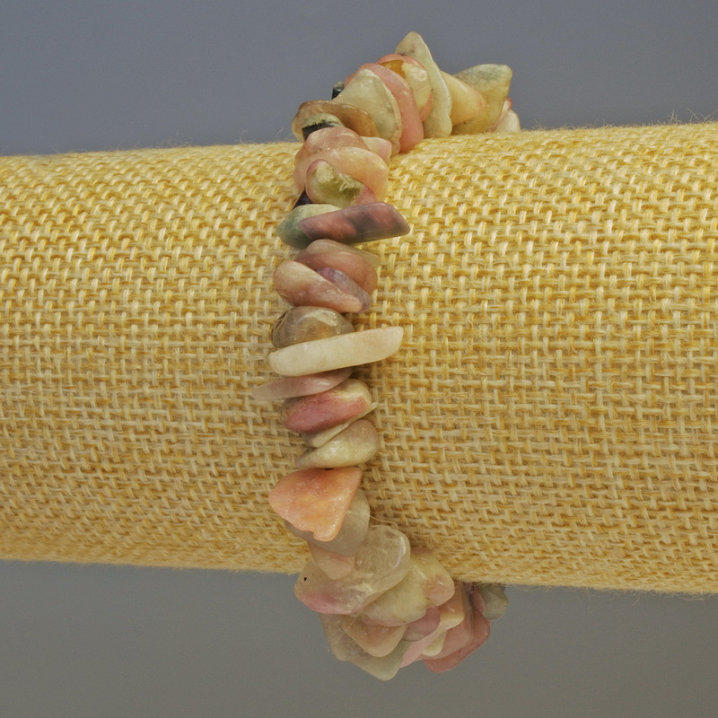 צמיד טורמלין גרגרי, קוטר 10–14×2 מ״מ ±, אורך 18 ס״מ אלסטי