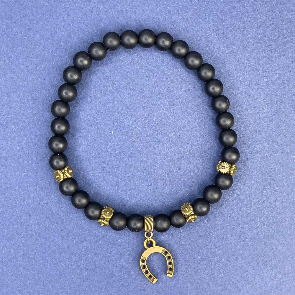 צמיד שונגייט, קוטר 6 מ״מ ± עם תוספות מתכת, אורך 18 ס״מ ± אלסטי