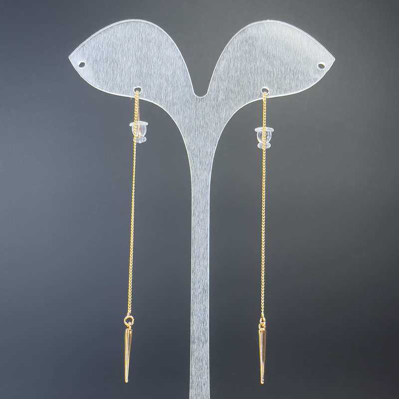 עגלי סטוד Xuping עם שרשרת, אורך 8.5 ס״מ, ציפוי זהב 18K