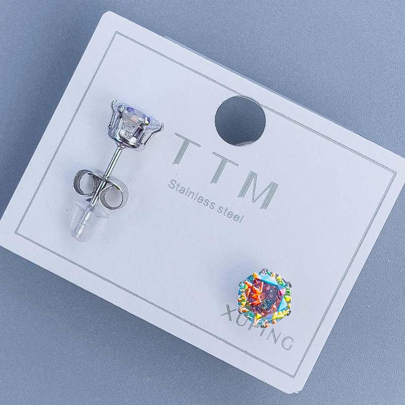 עגלי מסמר Xuping עם אבן הקשת הצבעים