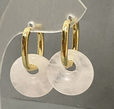 עגילים מקריסטל הררי, קוטר 15 מ״מ, אורך 27 מ״מ