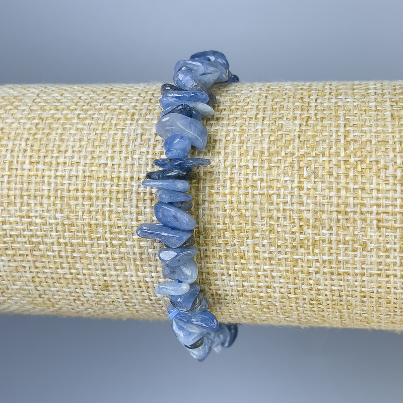 צמיד קיאניט גרגרי, קוטר 8×3 מ״מ, אורך 18 ס״מ, אלסטי