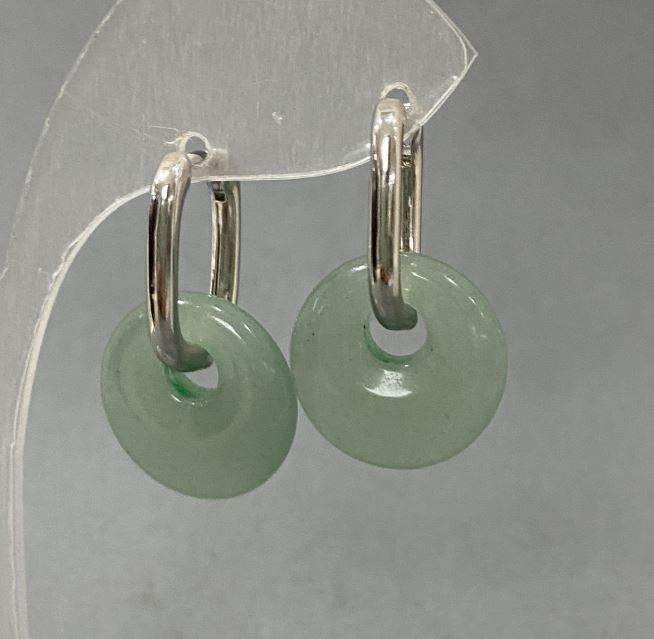 עגילי נפריט בצורת טבעת, קוטר 18 מ״מ ±, אורך 31 מ״מ ±