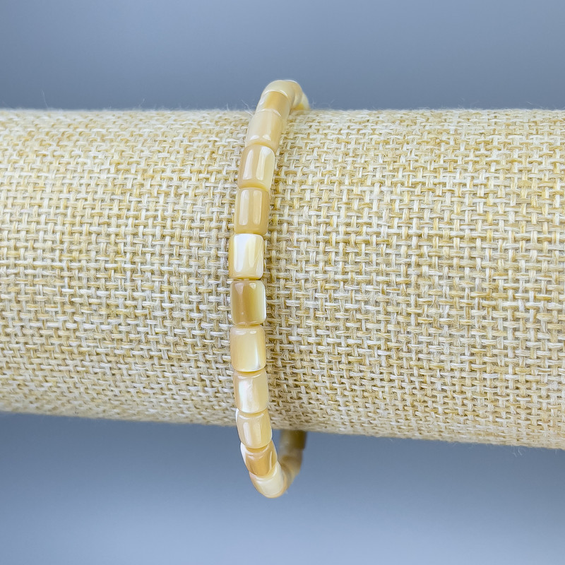 צמיד פרלמוטר חתוך, קוטר 6×5 מ״מ, אורך 18 ס״מ, אלסטי