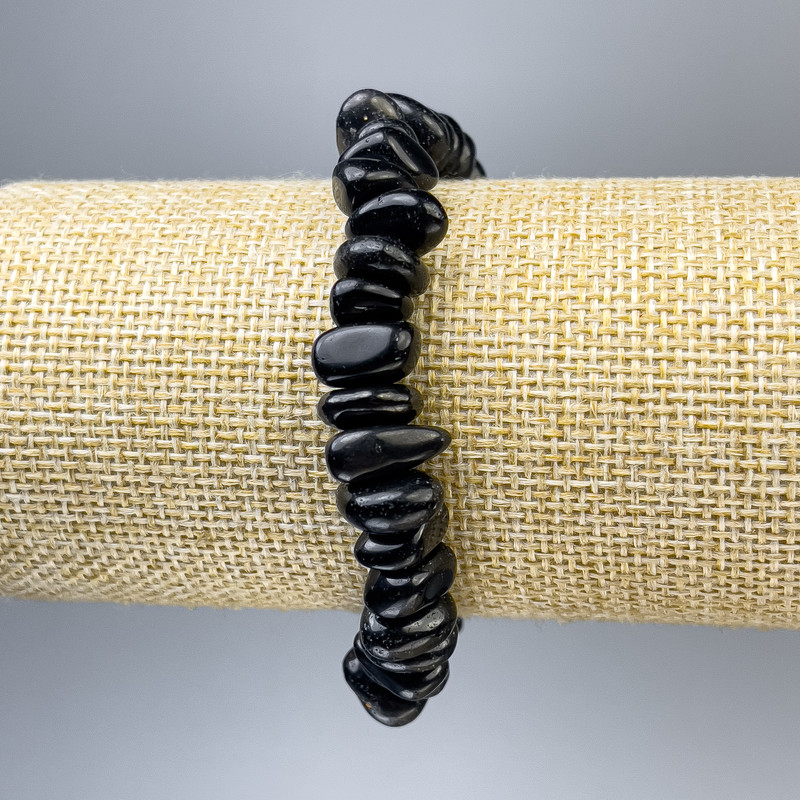 צמיד אגאט מסוייפ 10×5 מ״מ, אורך 18 ס״מ, סטרץ'